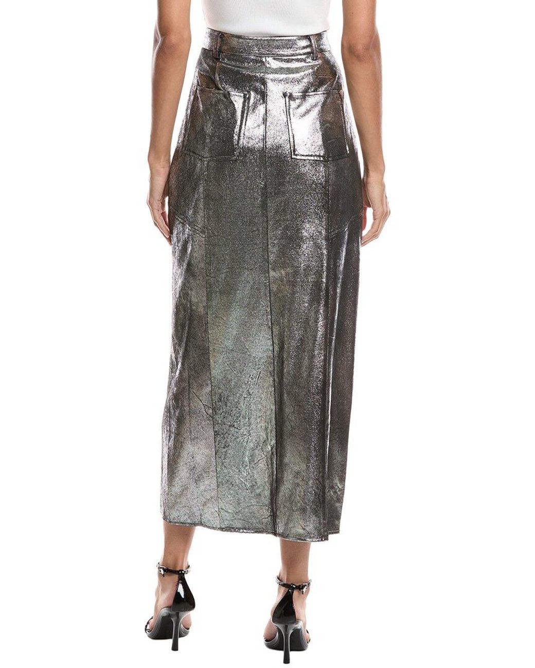 AMUR Gray Jil Midi Skirt