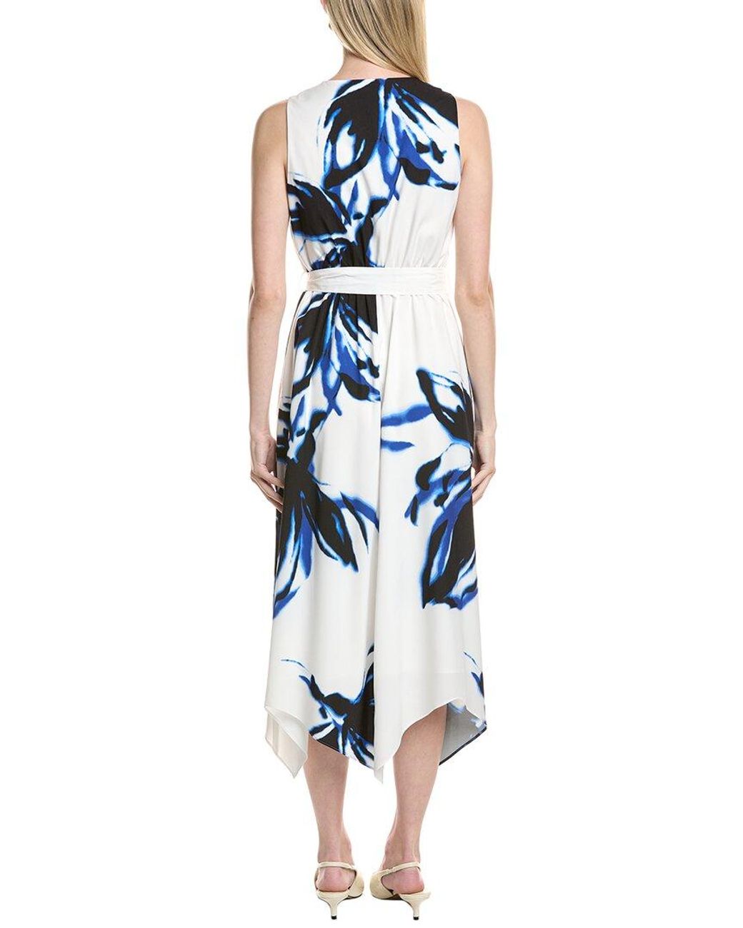 Anne Klein Blue Surplice Midi Dress