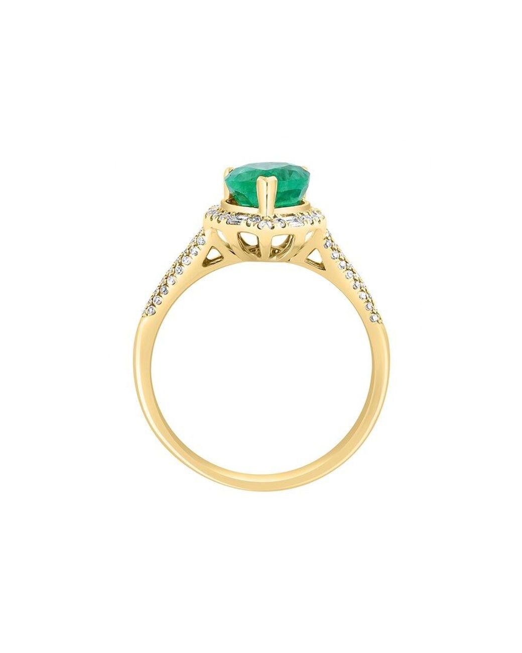 Effy Fine Jewelry Green 14K 1.61 Ct. Tw. Diamond & Emerald Ring
