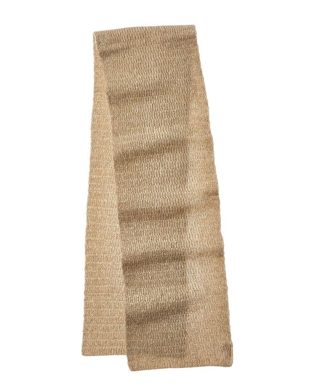Portolano Natural Ribbed Wool & Cashmere-Blend Scarf for men