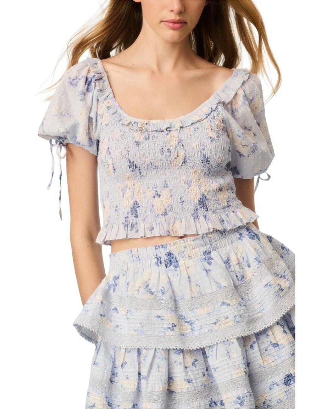 LoveShackFancy Gray Molly Top