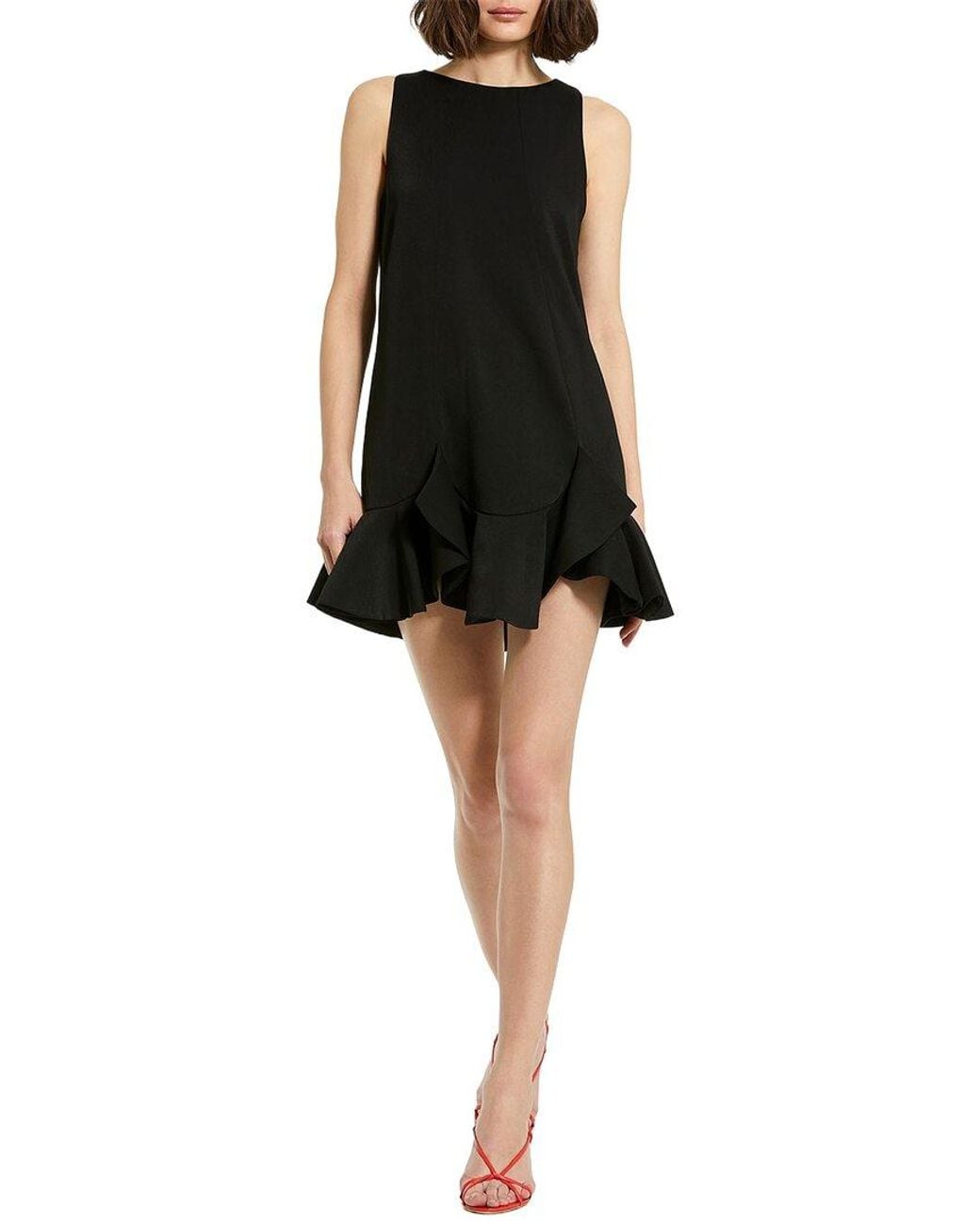 Mac Duggal Black Crepe Sleeveless Mini Dress