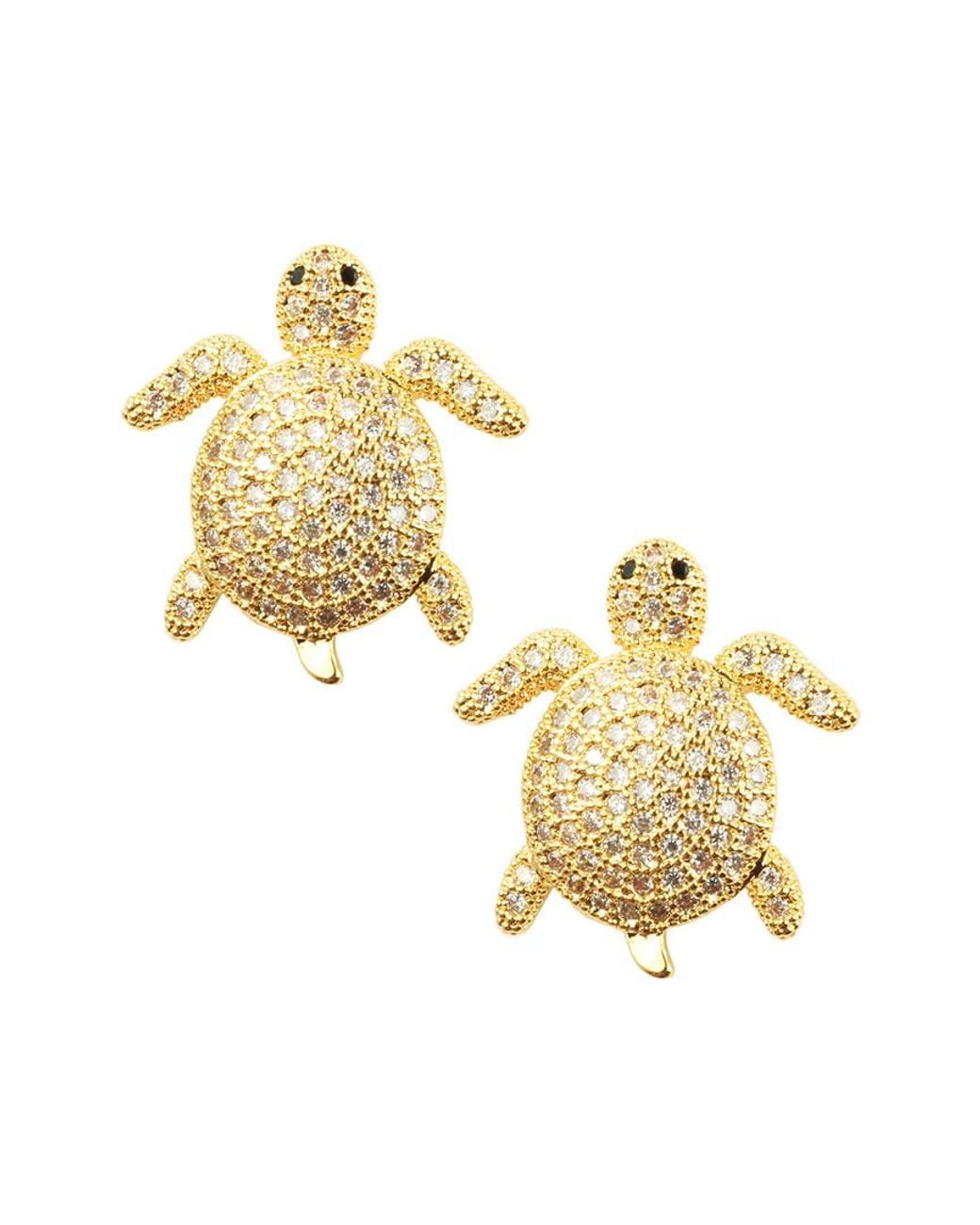 Eye Candy LA Metallic Turtle Treasure Earring