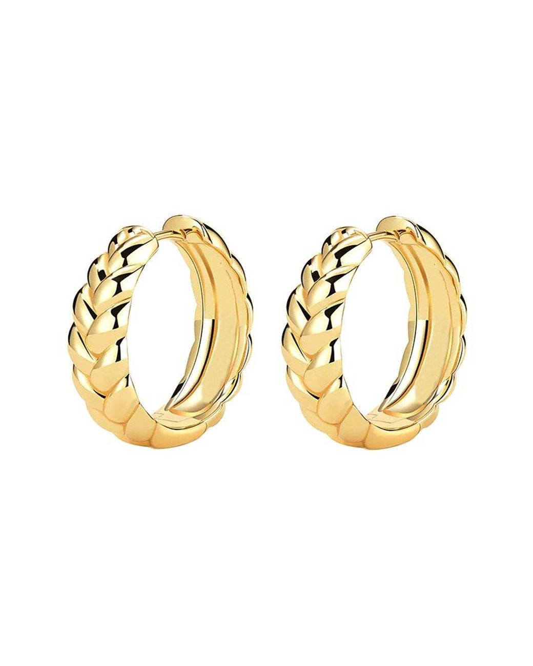 Gabi Rielle Metallic 14k Over Silver Lovestruck Collection Braid Babe Hoops