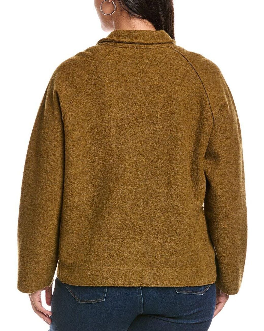 Eileen Fisher Brown Plus Wool Moto Jacket