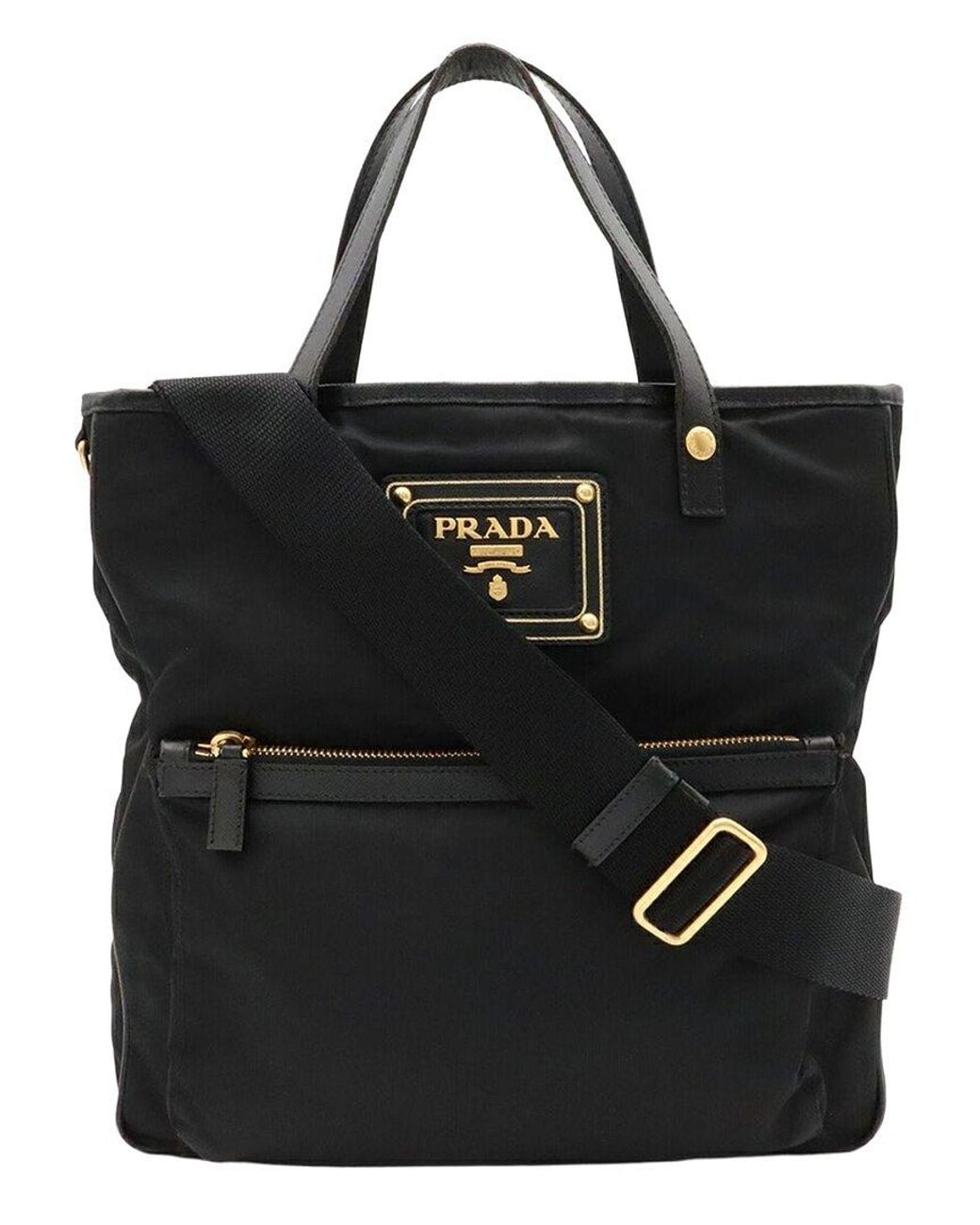 Prada Black Nylon 2-Way Tote Shoulder Bag (Authentic Pre-Loved)