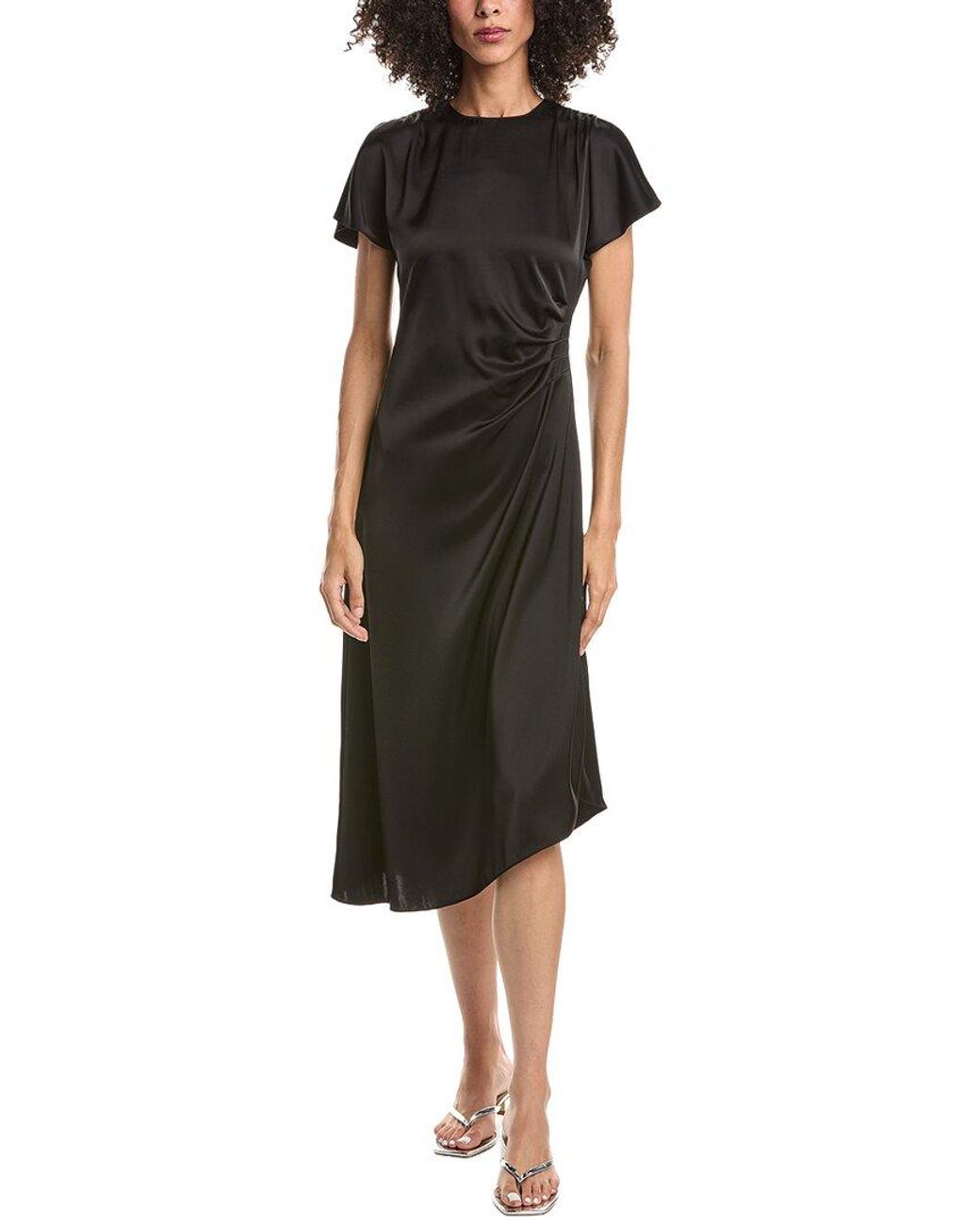 Theory Black Dolman Sleeve Midi Dress