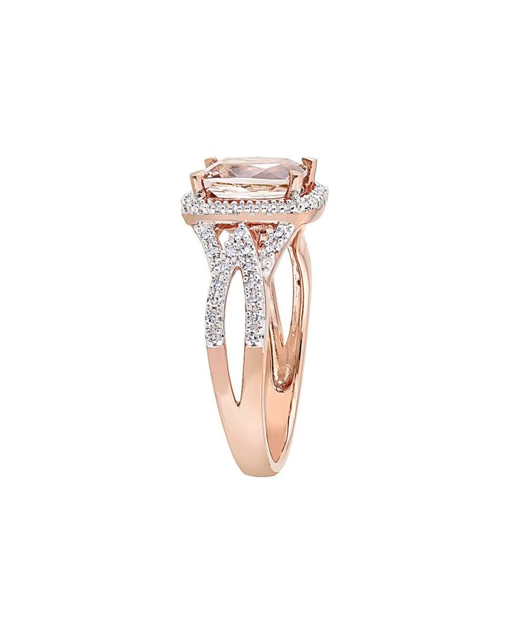 Rina Limor White 10K Rose 1.51 Ct. Tw. Diamond & Morganite Ring