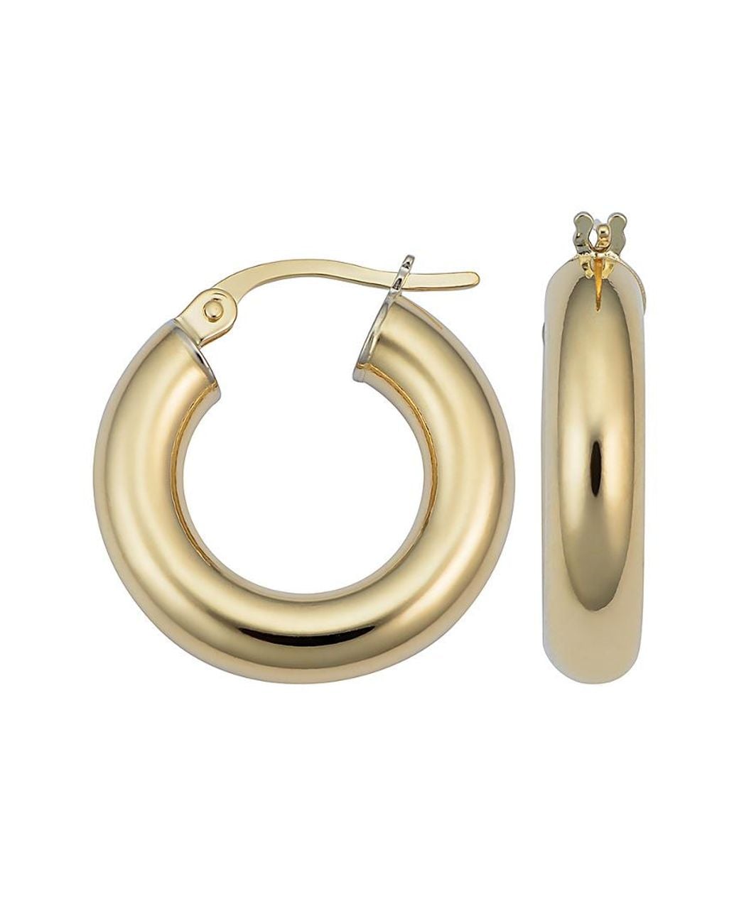 Italian Gold Metallic 14k Polished Hoops