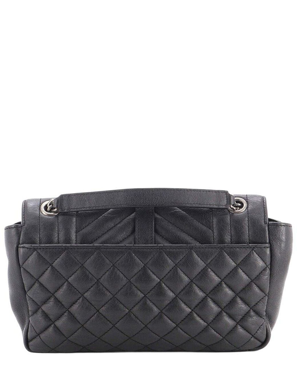 Saint Laurent Gray Mixed Matelasse Leather Classic Monogram Slouchy Envelope Satchel Medium (Authentic Pre-Loved)