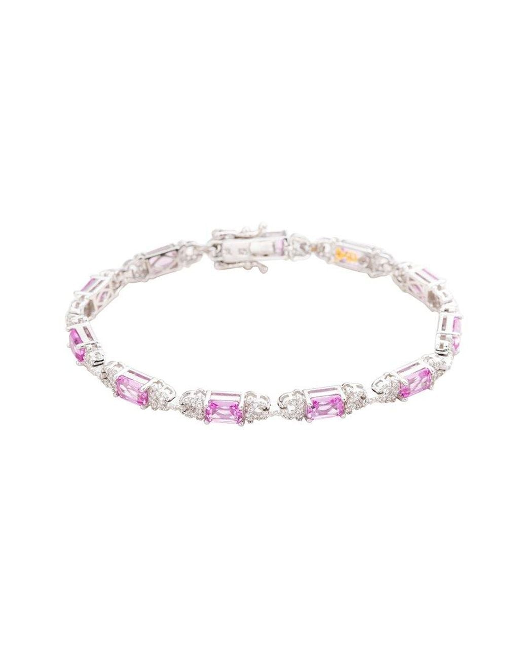 Suzy Levian Multicolor Silver 0.02 Ct. Tw. Diamond & Gemstone Bracelet
