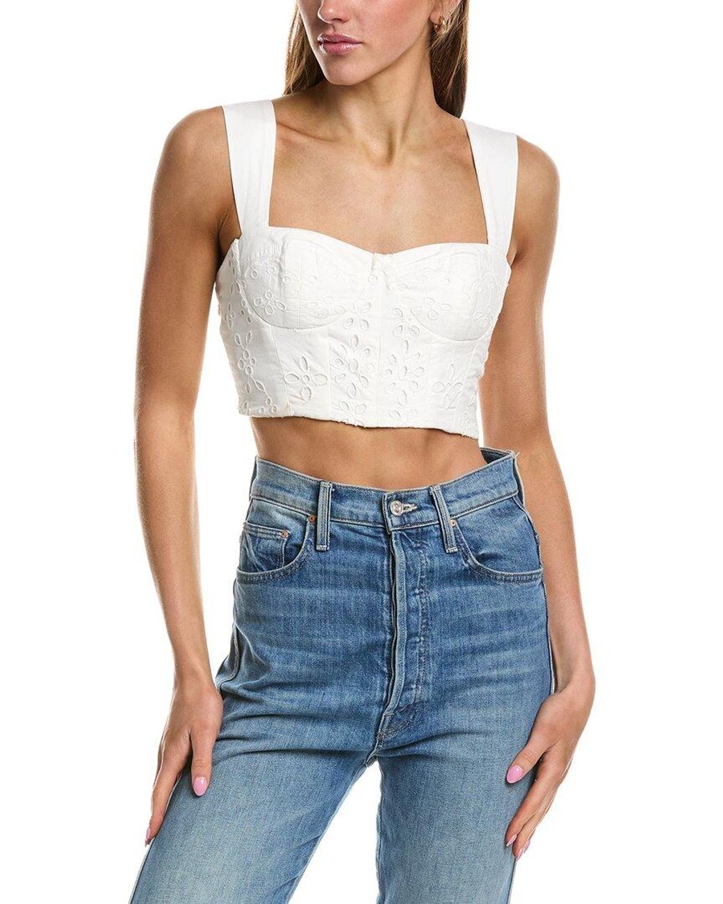 Hemant & Nandita Blue Eyelet Corset Top