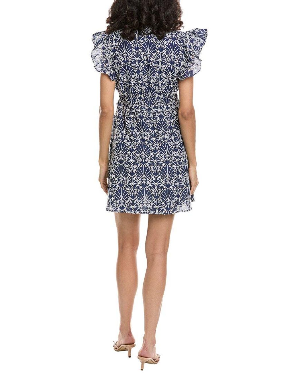 Sail To Sable Blue Flutter Sleeve Dress