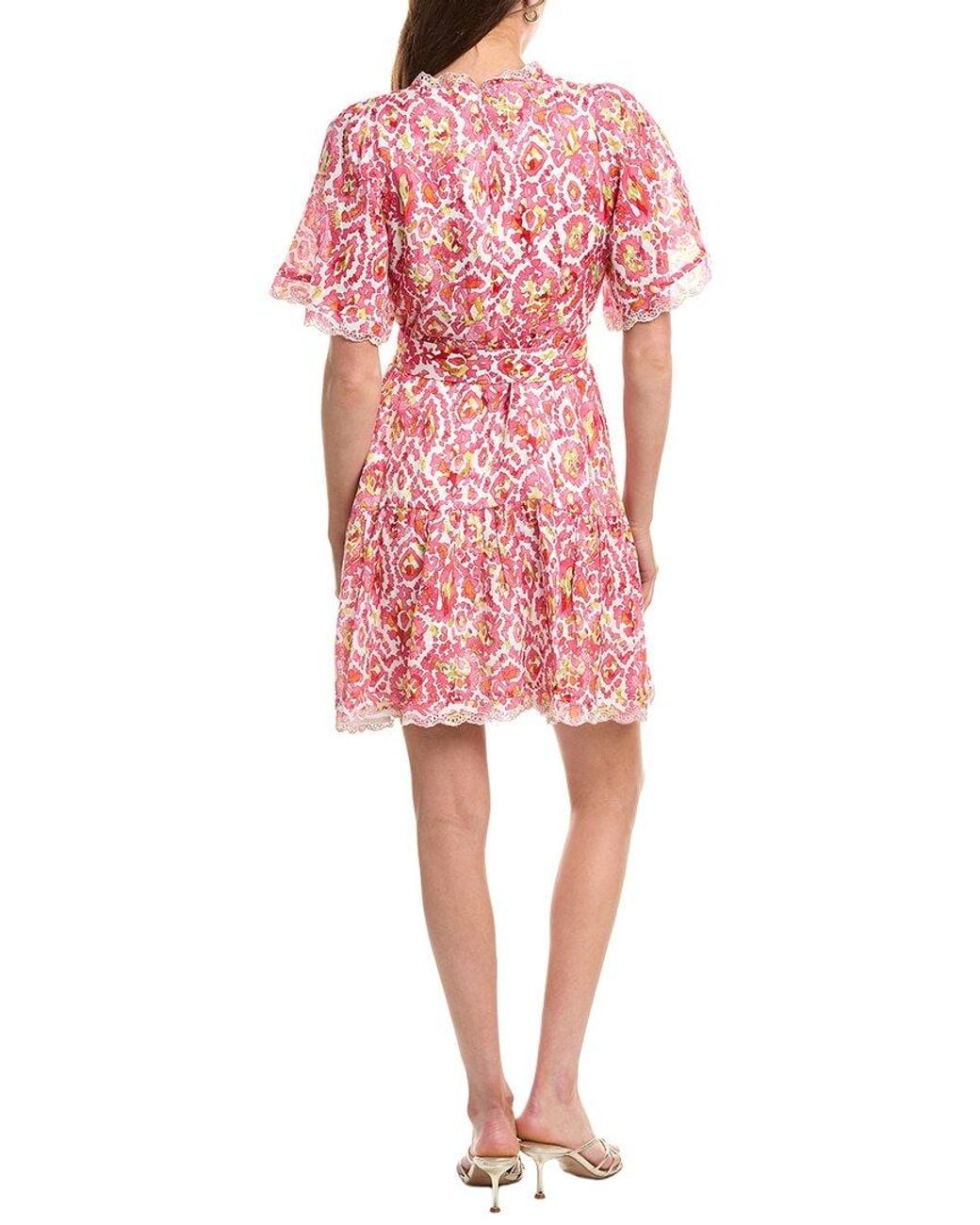 Hale Bob Red Emmalyn Linen-Blend Dress
