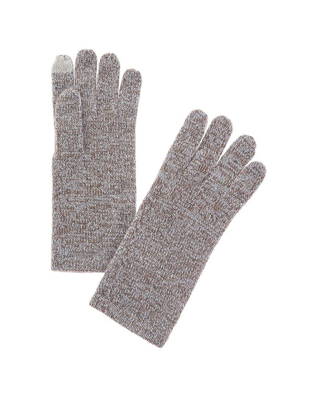 Amicale Cashmere Gray Mouline Cashmere Texting Gloves