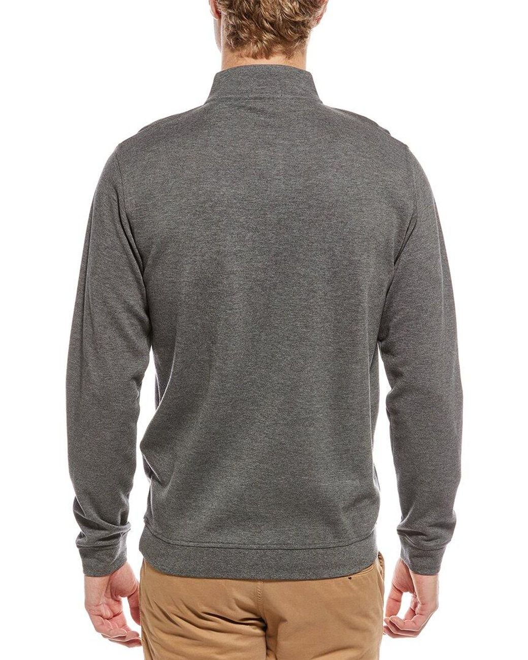 Peter Millar Gray Quarter-Zip Pullover for men