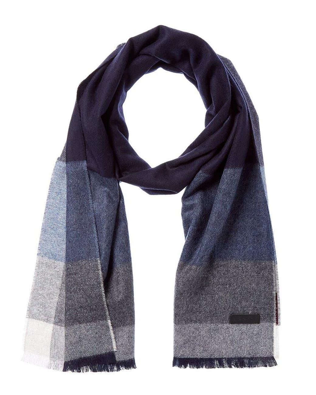 Bruno Magli Blue Silk & Cashmere-Blend Scarf for men