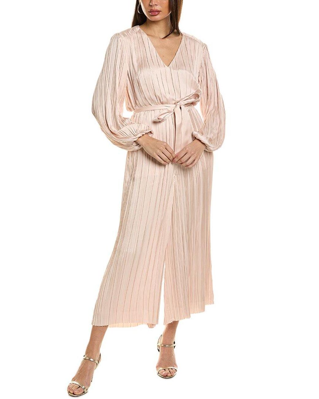 Tahari Natural Soft Pleat Jumpsuit