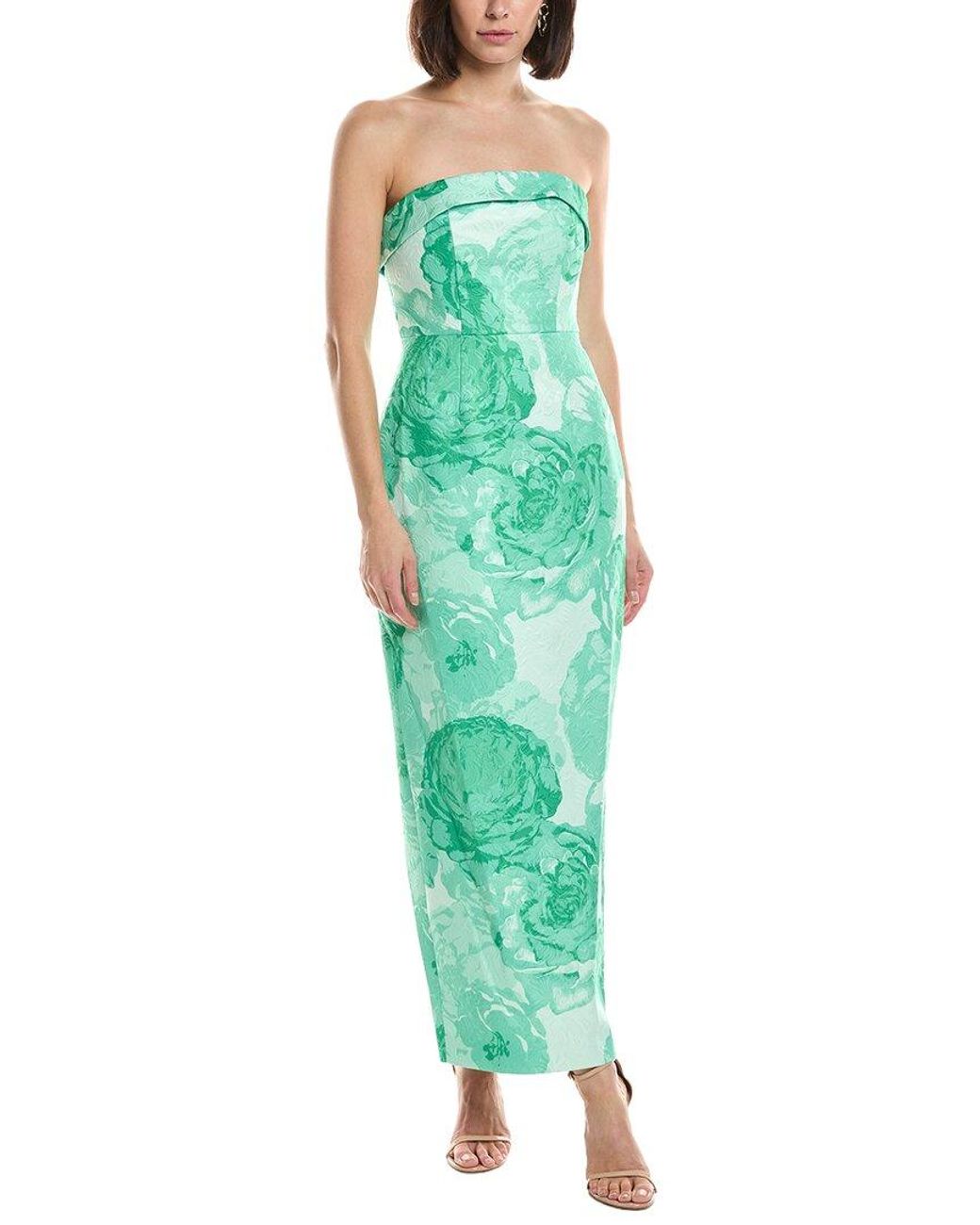 MILLY Green Ella Midi Dress