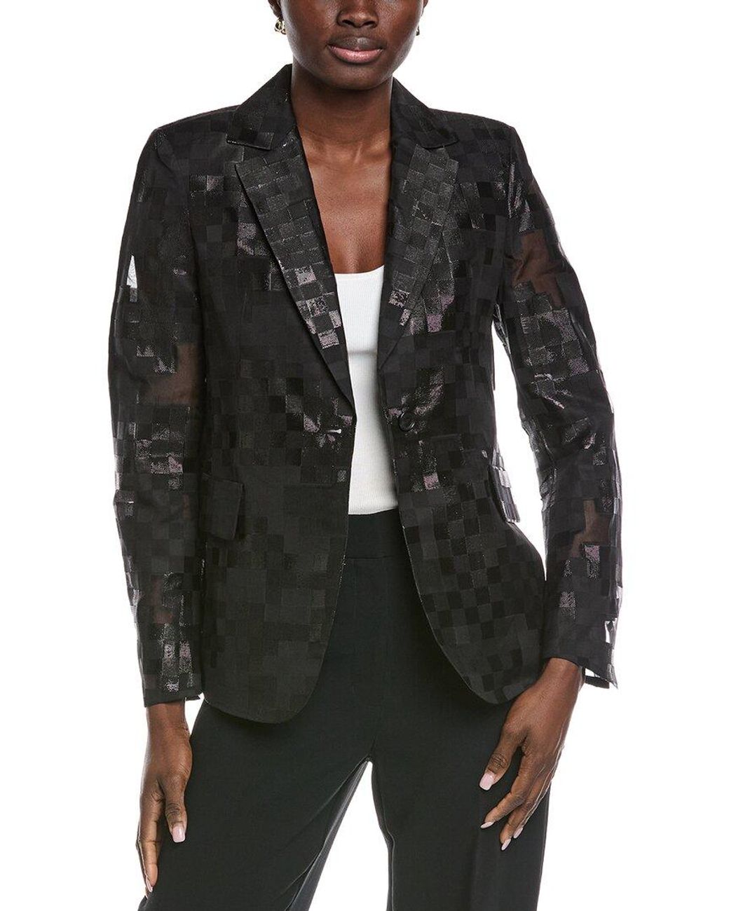 Akris Black Shadow Wool & Silk-Blend Blazer