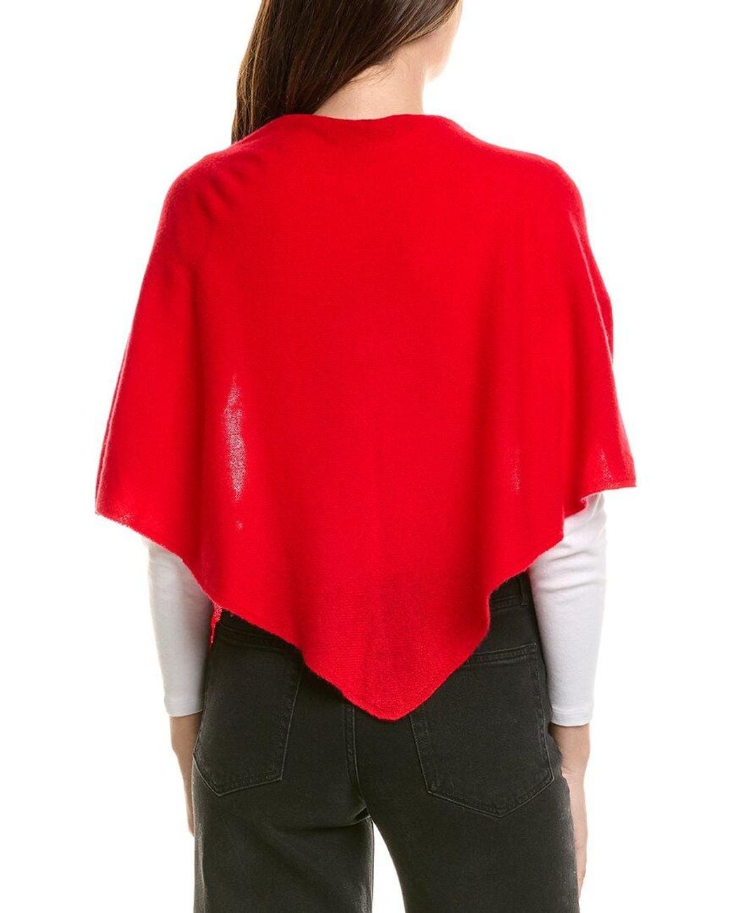 Amicale Cashmere Red Lightweight Cashmere Jersey Triangle Wrap