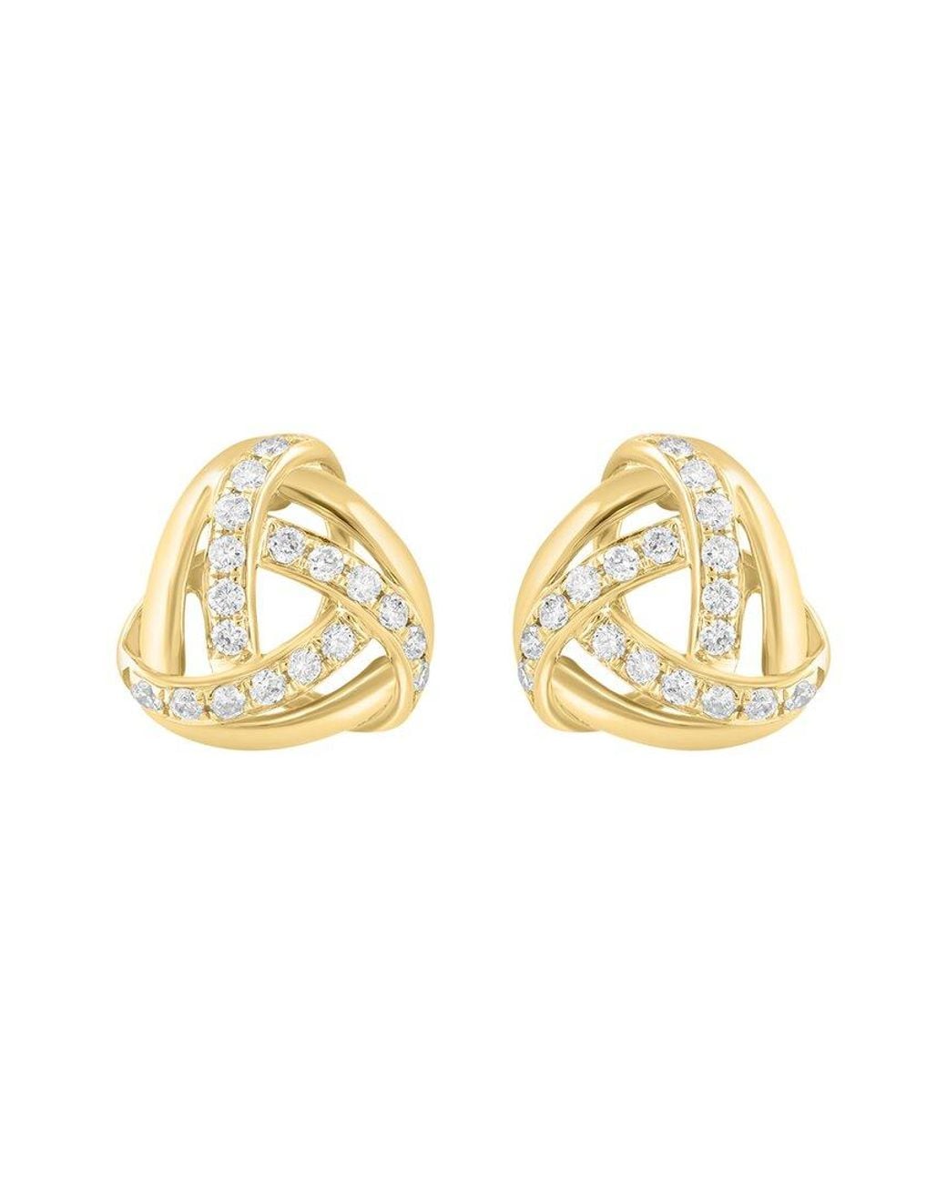 Effy Fine Jewelry Metallic 14K 0.28 Ct. Tw. Diamond Earrings