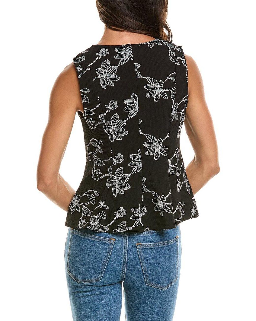 Vince Camuto Black Flowy Hem Top