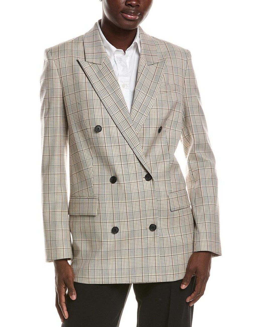 Boss Gray Jukana Wool-Blend Blazer