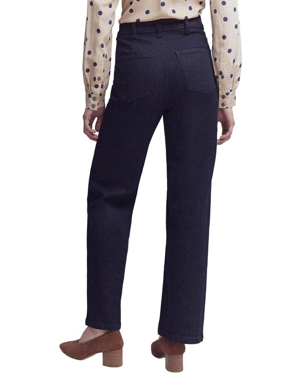 Boden Blue Pintuck Column Leg Jean