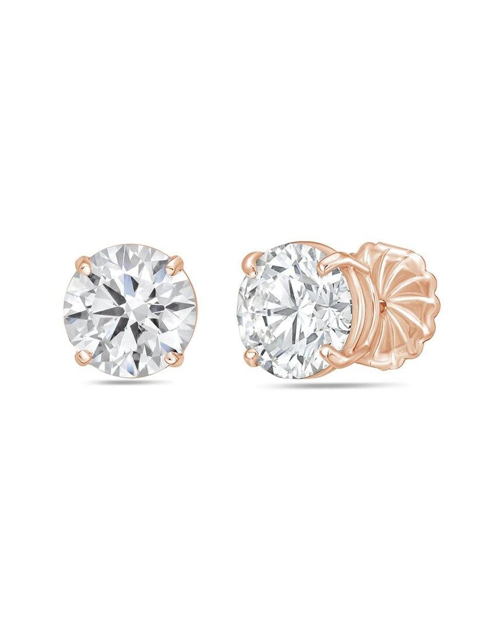 Diana M White Diana M. 14K Rose 7.00 Ct. Tw. Lab-Grown Diamond Stud Earrings