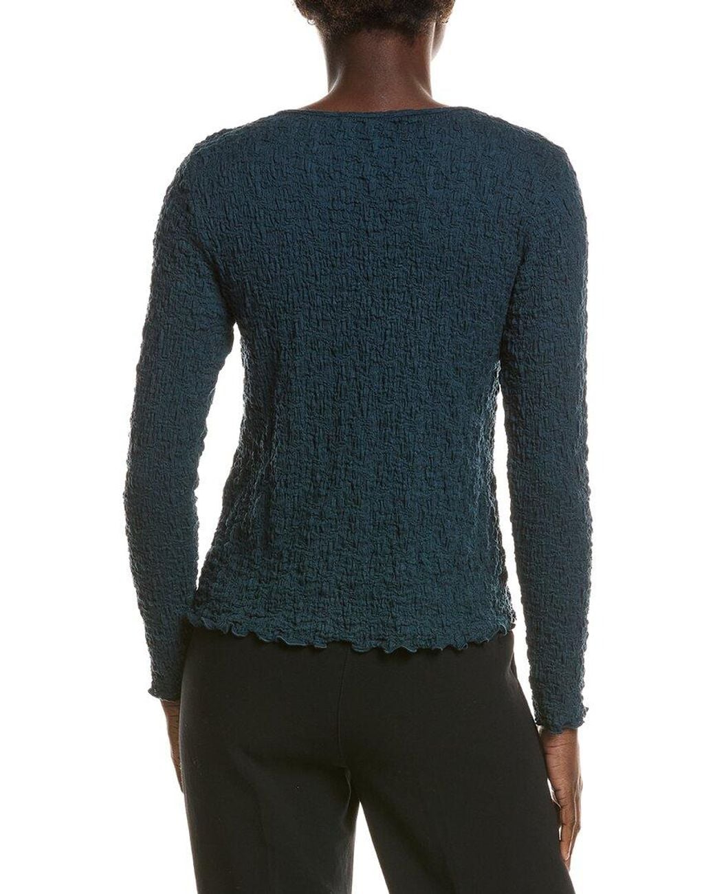 Eileen Fisher Blue Round Neck Top