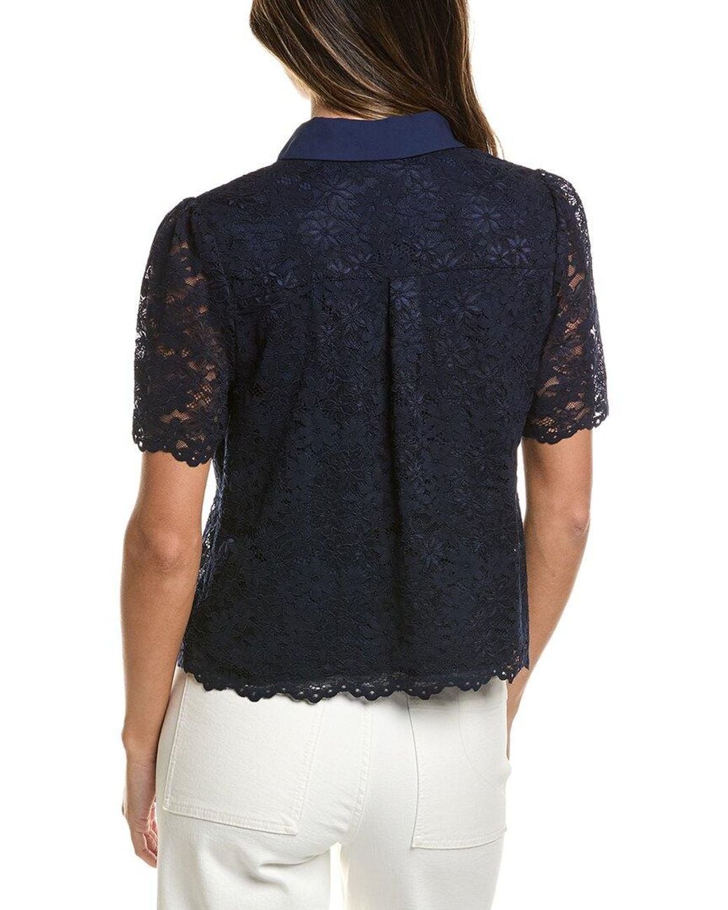 Cece Blue Hidden Placket Shirt