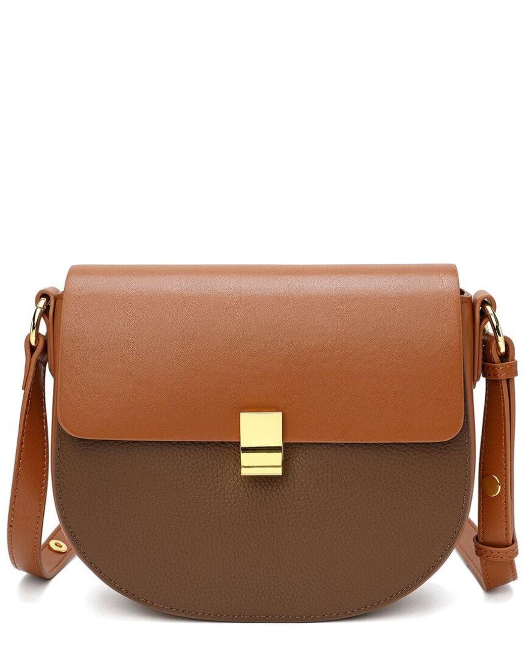 Tiffany & Fred Paris Brown Pleated Leather Messenger Bag