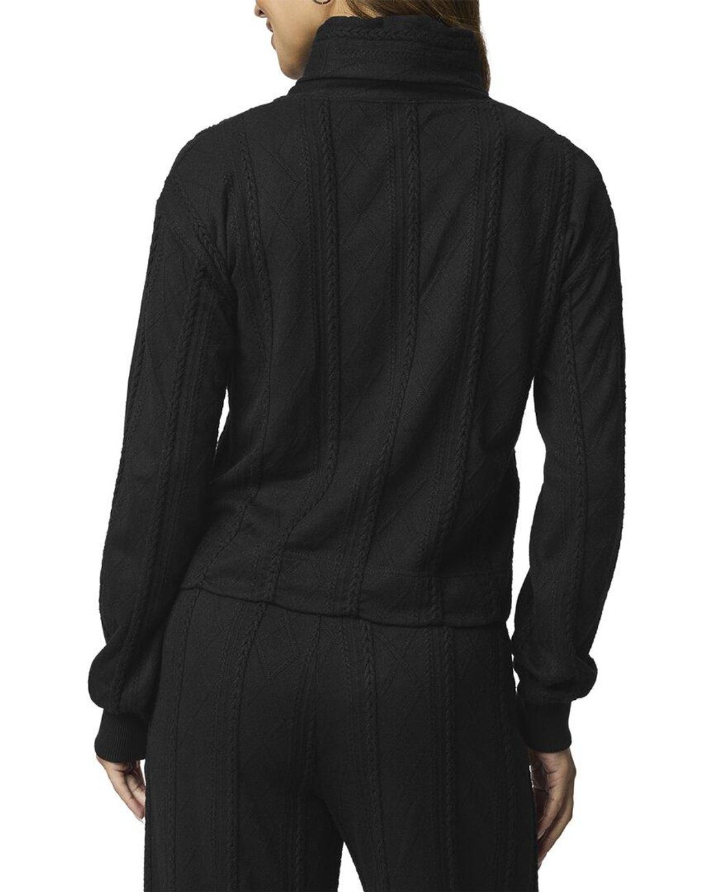 Splendid Black Cable Lounge Turtleneck Top