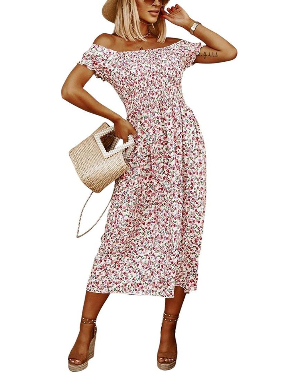 VERA DOLINI Pink Midi Dress