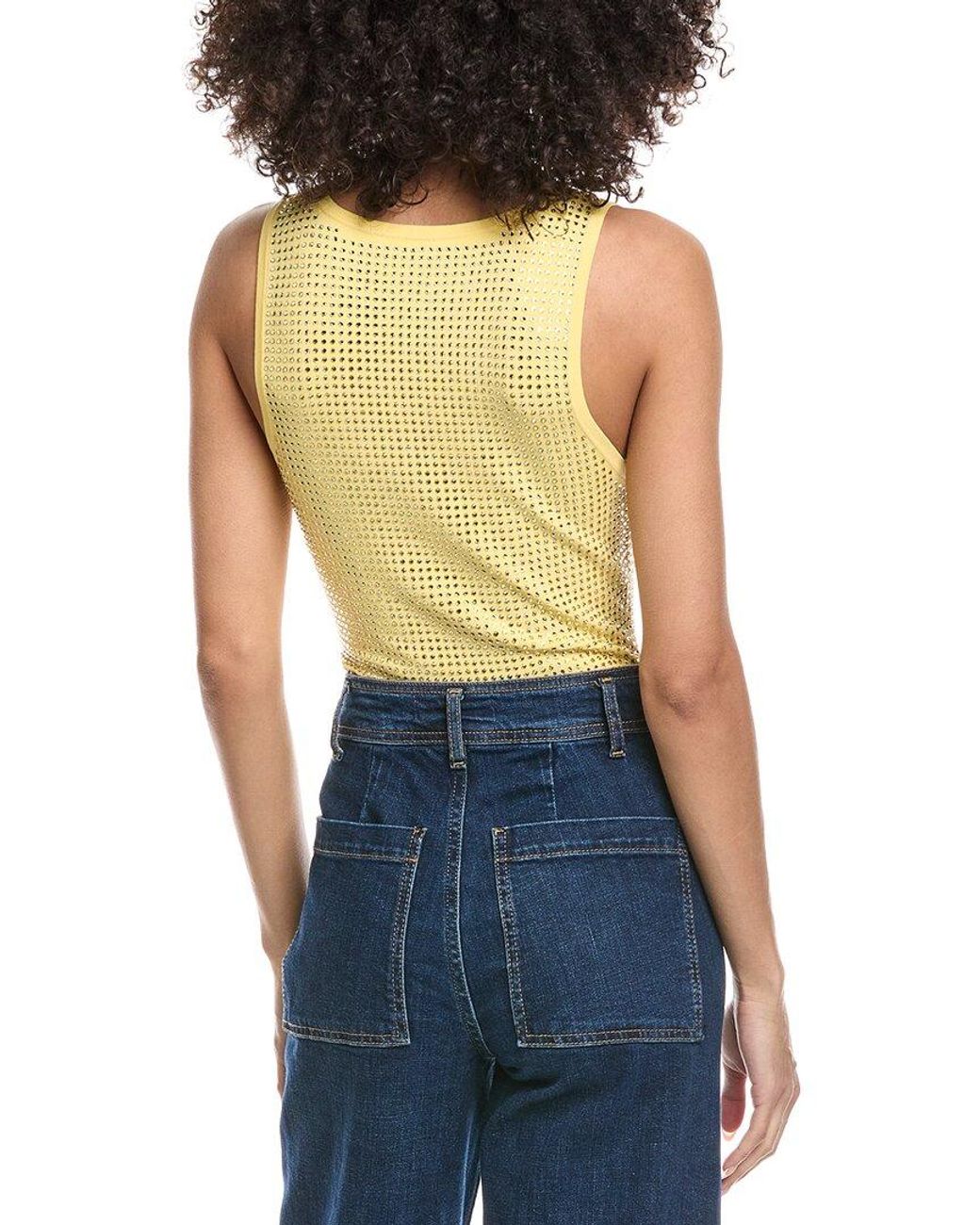 Sandro Blue Embellished Sweater Bodysuit