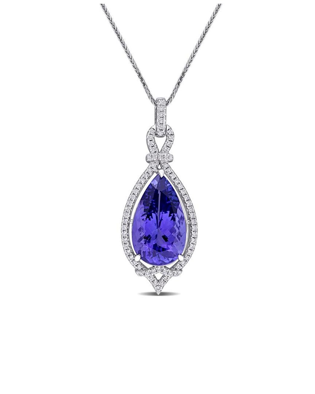 Diamond Select Cuts Blue 14K 7.64 Ct. Tw. Diamond & Tanzanite Necklace