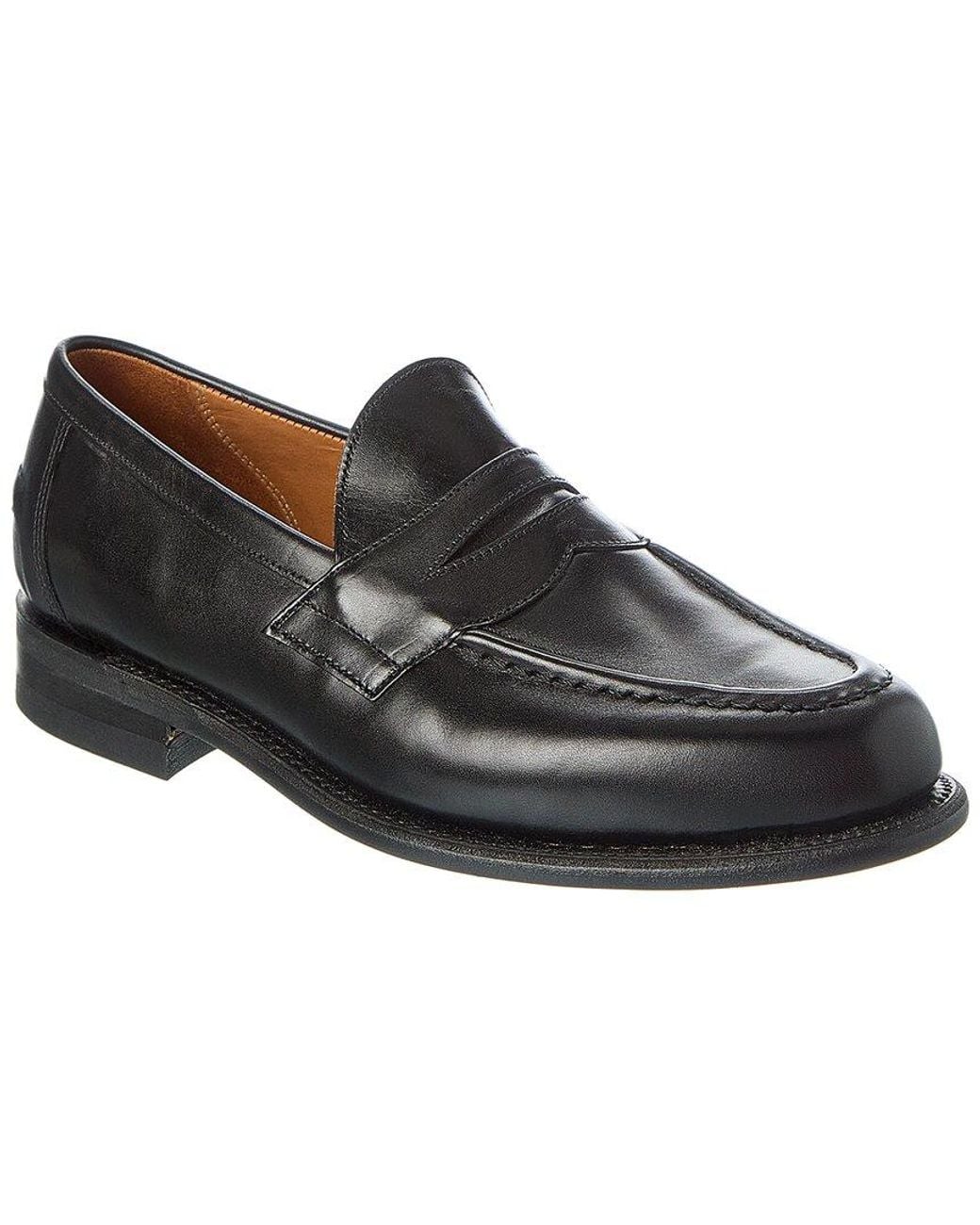 Todd Snyder Black X Sanders Leather Penny Loafer for men