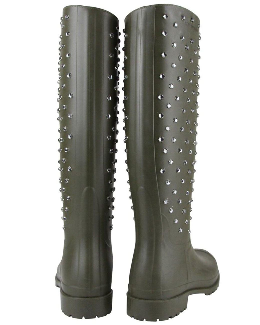Saint Laurent Green Rubber Boot