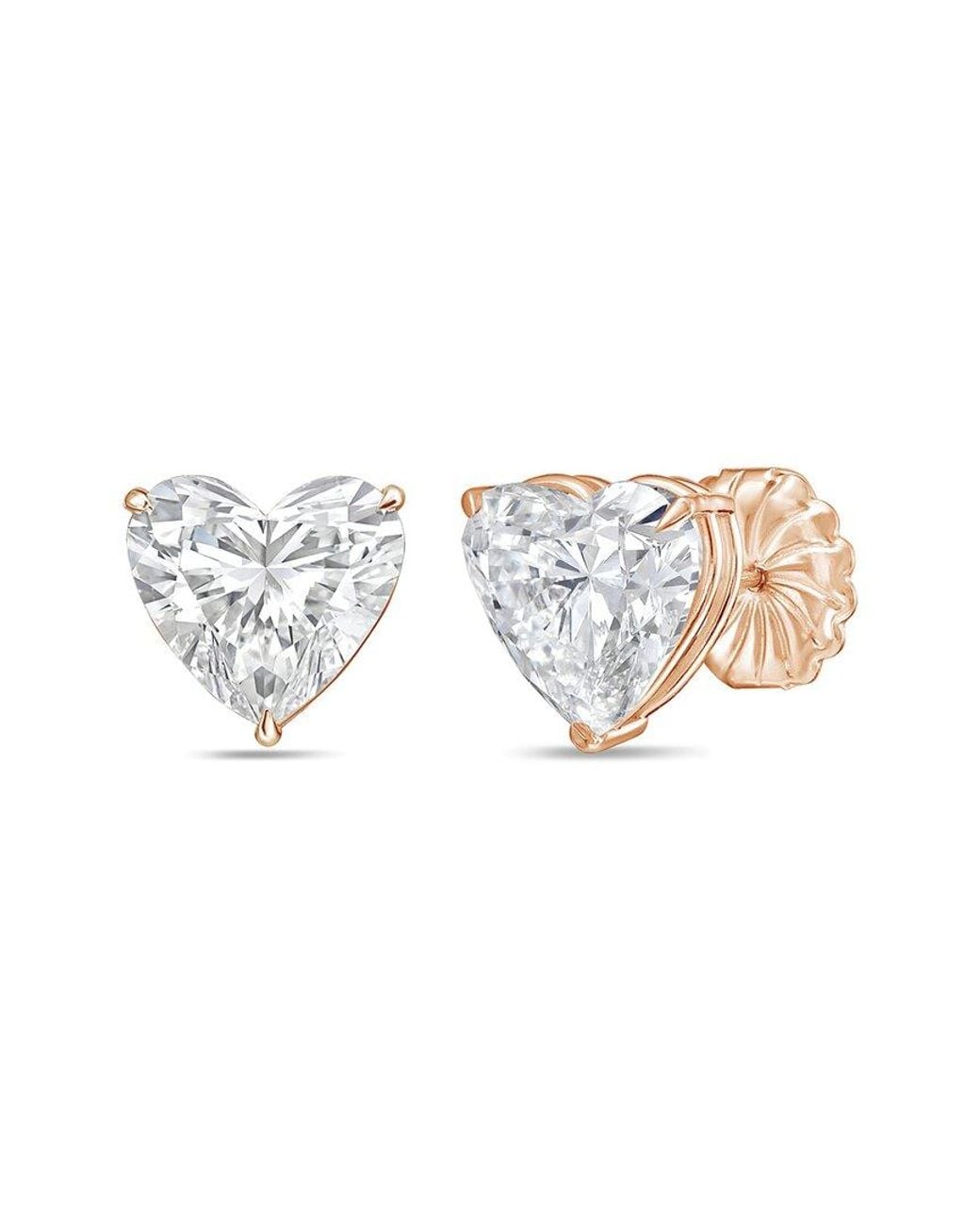 Diana M White Diana M. 14K Rose 15.00 Ct. Tw. Lab-Grown Diamond Stud Earrings