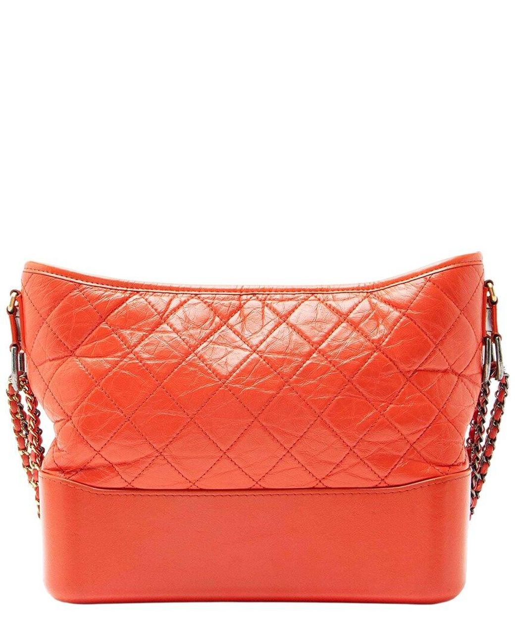 Chanel Red Aged Calfskin Gabrielle Medium Hobo (Authentic Pre-Loved)