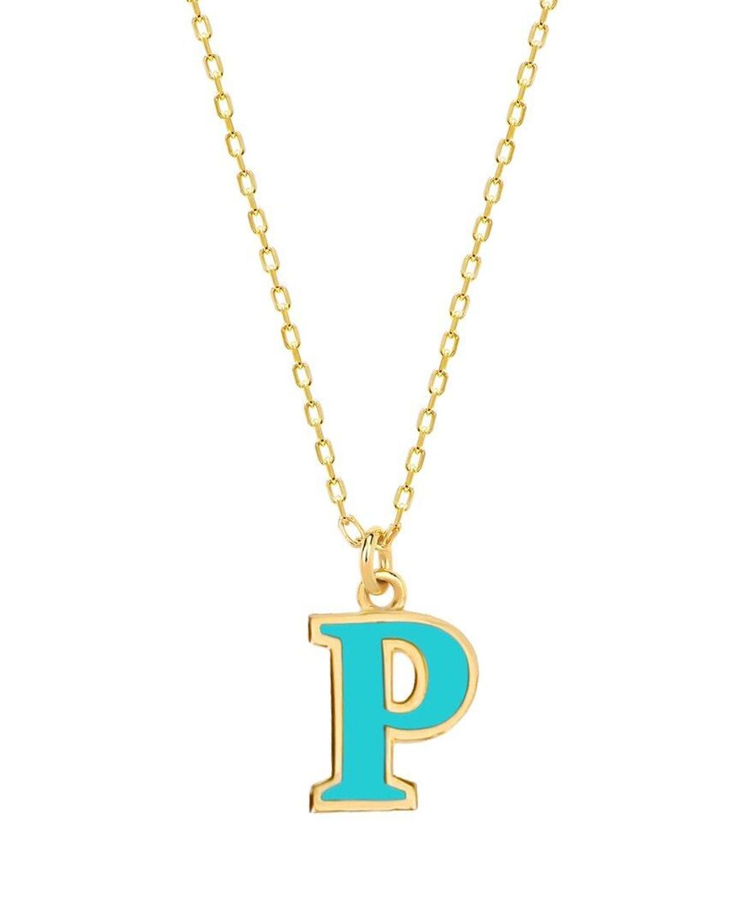 Gabi Rielle Metallic Love In Bloom 14k Over Silver P Initial Necklace