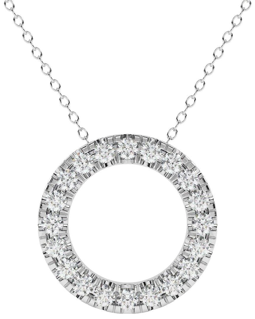 Diamond Select Cuts Metallic 14K 0.75 Ct. Tw. Diamond Pendant Necklace