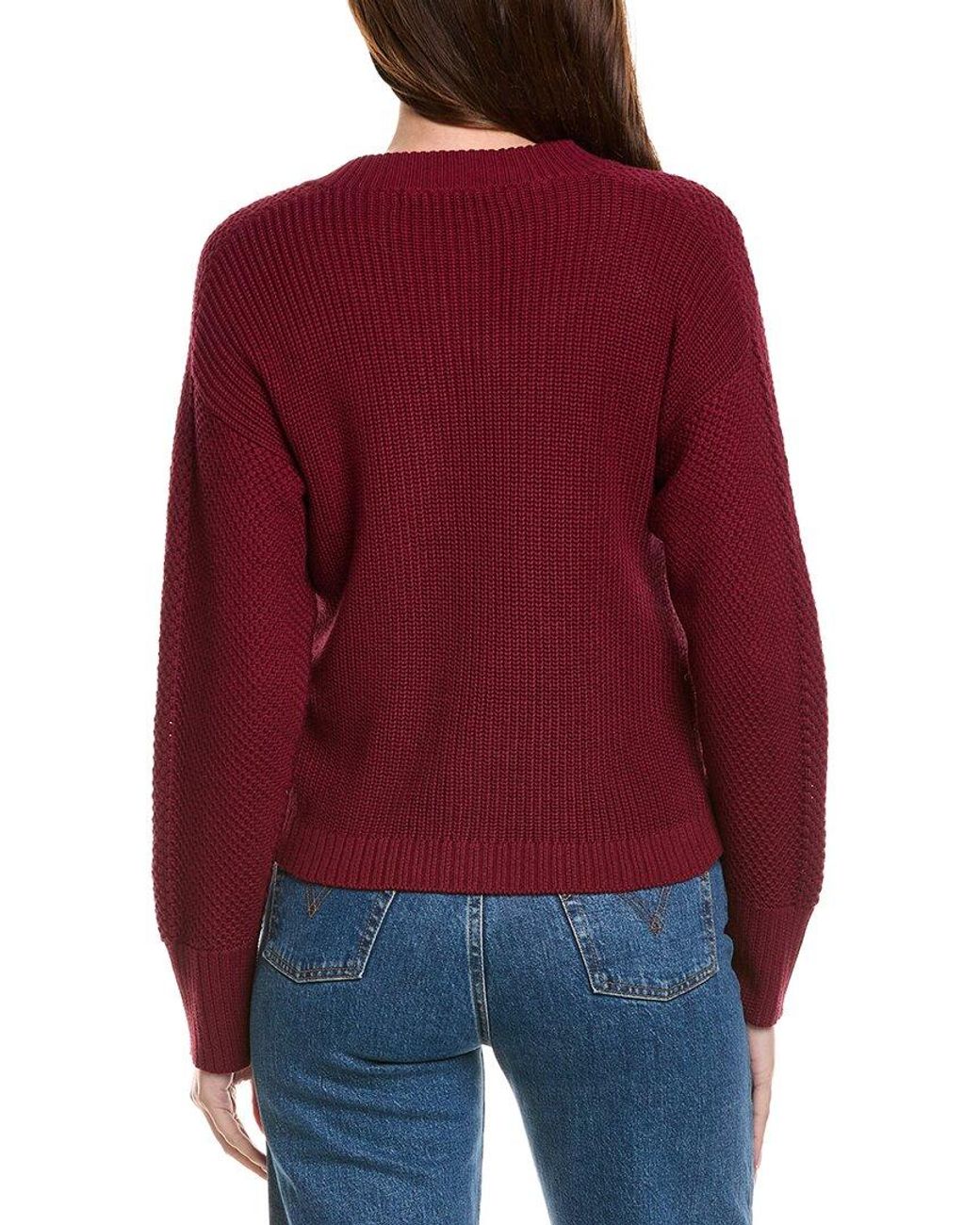 Hannah Rose Red Priscilla Cashmere-Blend Cardigan