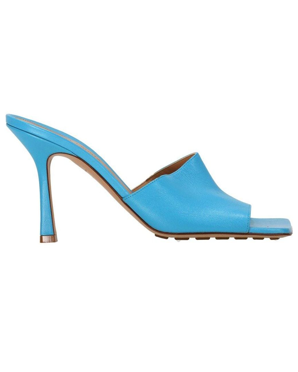 Bottega Veneta Blue Lambskin Leather Stretch Heeled Mule (Authentic Pre- Loved)