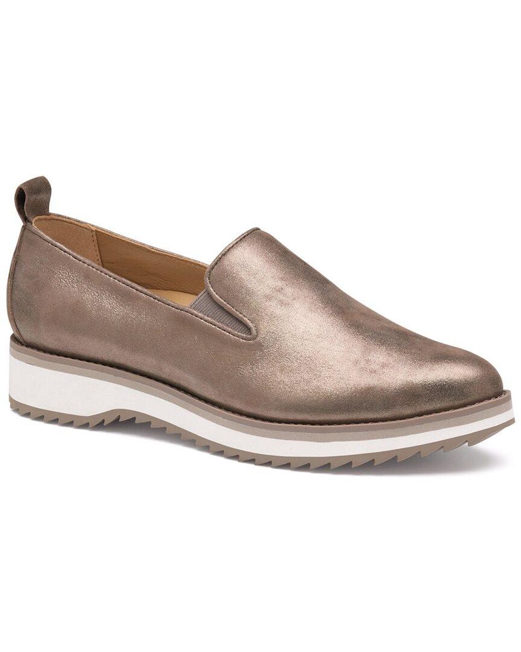 Johnston & Murphy White Ulyssa Suede Loafer