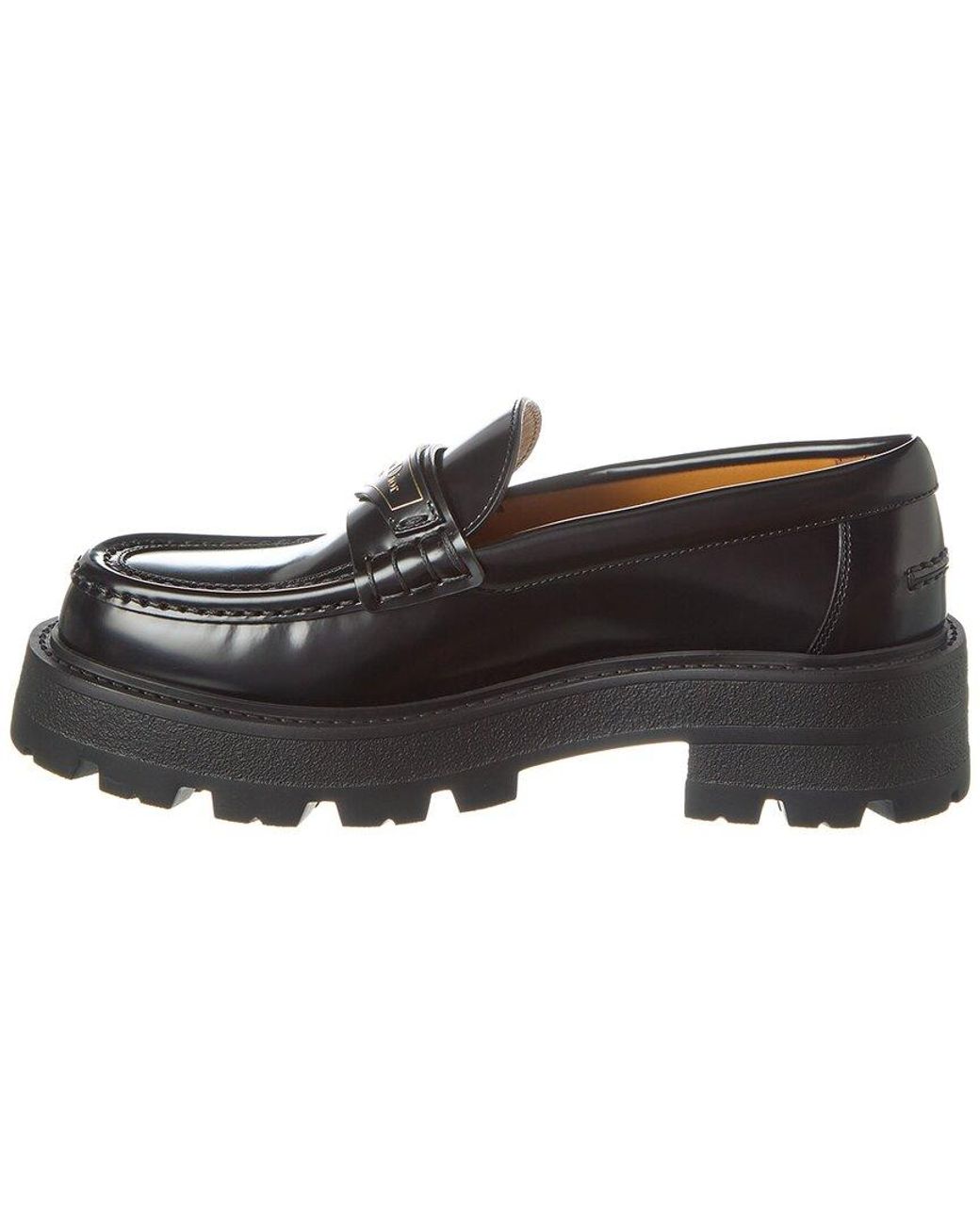 【送料&関税込】Dior Leather Loafers Dior Odéon Loafer Black Grained Calfskin and Black Dior