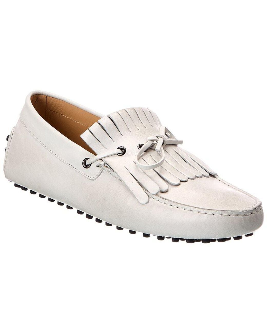 Tod's White Leather Driver for men