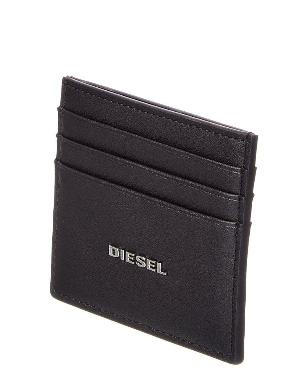 DIESEL Black Card Holder for men