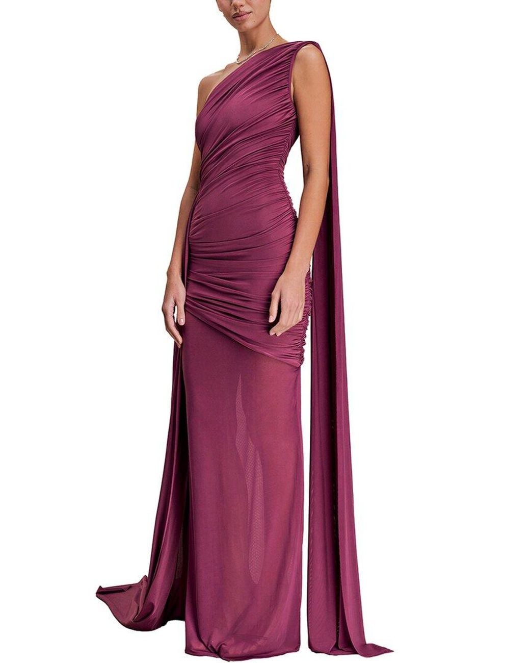 Dilireba Purple One-Shoulder Maxi Dress